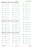 Vorschau - Arbeitsblätter - Subtraktion im Zahlenraum bis 100 - Üben in 6 Stufen - Seite 1