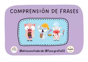 Vista previa - Tarjetas / Manipulativos - Tarjetas de comprensión de frases (Junto a @elrinconcitoderaki) - página 1
