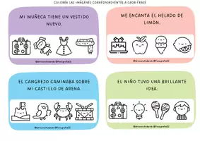 Vista previa - Tarjetas / Manipulativos - Tarjetas de comprensión de frases (Junto a @elrinconcitoderaki) - página 3