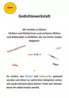 Vorschau - Arbeitsblätter - Elfchen und Siebenzeiler zum Thema Gefühle - Deckblatt