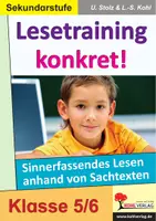 Vorschau - Arbeitsblätter - Lesetraining konkret Klasse 5-6 | Sachtexte, Textverständnis, Textarten, Lesekompetenz, sinnerfassendes Lesen, Lesetechniken | Deutsch Sekundarstufe I Klasse 5-6 Lösungen - Deckblatt