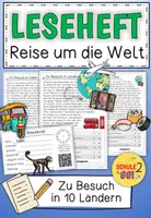Vorschau - Arbeitsblätter - Reise um die Welt / Leseheft - Deckblatt