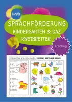 Vorschau - Spiele - Sprachförderung Kindergarten & DAZ - KNETBRETTER "Frühling" | Daz Sprachförderung Vorschule Sprachförderung Kita - Deckblatt