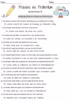 Vorschau - Arbeitsblätter - Präsens ins Präteritum A2 DaZ / DaF 2.- 4. Klasse Präteritum Präsens Arbeitsblatt mit Lösungen - Seite 2
