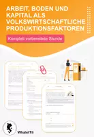 Vorschau - Arbeitsblätter - Arbeit, Boden und Kapital als volkswirtschaftliche Produktionsfaktoren - Deckblatt