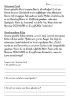 Vorschau - Arbeitsblätter - Leseblatt : Suchanzeige // Hund und Katze entlaufen- 2 Texte lesen und Fragen beantworten - Deckblatt
