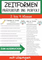 Vorschau - Arbeitsblätter - Präteritum Perfekt Klasse 2 Zeitformen Deutsch lernen Nachhaltigkeit DaZ Arbeitsblatt mit Loesungen - Deckblatt