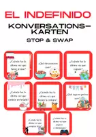 Vorschau - Spiele - STOP & SWAP INDEFINIDO (Spanische Konversationskarten) - Deckblatt