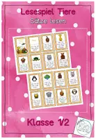 Vorschau - Spiele - Lesespiel Tiere - Sätze lesen - Deckblatt