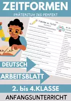 Vorschau - Arbeitsblätter - Präteritum Perfekt Zeitformen Deutsch Klasse 3 Kalender DaZ Arbeitsblatt mit Loesungen - Deckblatt
