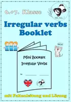 Vorschau - Mal- und Bastelvorlagen - Irregular verbs booklet zum Falten, inklusive Anleitung - Deckblatt
