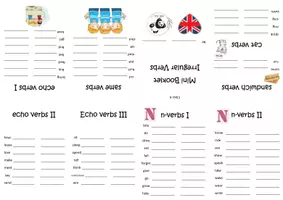 Vorschau - Mal- und Bastelvorlagen - Irregular verbs booklet zum Falten, inklusive Anleitung - Seite 2