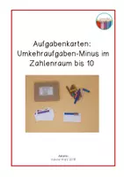 Vorschau - Fördermaterial/Inklusion - Aufgabenkarten: Umkehraufgaben-Minus bis 10 - Deckblatt