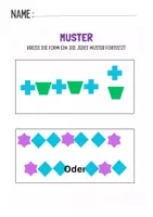 Vorschau - Mal- und Bastelvorlagen - Muster zeichnen, Muster erkennen, Muster weiterführen - Seite 2