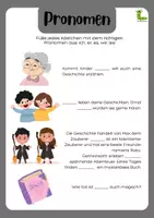 Vorschau - Arbeitsblätter - Materialpaket PERSONALPRONOMEN 🚀📚 - Deckblatt