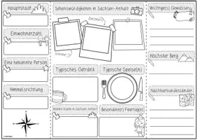 Vorschau - Mal- und Bastelvorlagen - Mini-Lapbook Sachsen-Anhalt | Bundesländer Deutschland | Bastelvorlage - Seite 1
