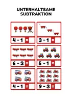 Vorschau - Arbeitsblätter - Rätselsammlung zur Subtraktion, Mehr weniger oder gleich viel, Zählen, Puzzle, Linien ziehen - Seite 2