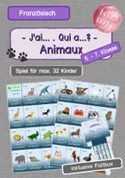 Vorschau - Spiele - Französich - ANIMAUX - J'ai...Qui a...? Vokabelspiel farbig - Deckblatt