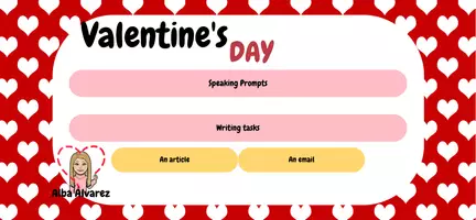 Vista previa - Hojas de trabajo - Valentine's Day B1 (PET) - Speaking and Writing activities - Portada