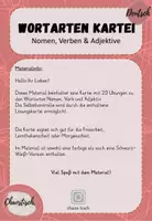 Vorschau - Stationenlernen - Wortarten Kartei - Übungskartei (Nomen, Verb, Adjektiv) - Seite 1