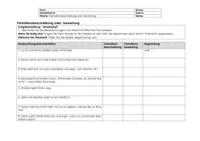 Vorschau - Arbeitsblätter - Verhaltensbeschreibung und -bewertung Analyse - Seite 1