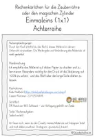 Vorschau - Fördermaterial/Inklusion - Rechenkarten / Wendekarten Einmaleins (1x1) Achterreihe (z.B. als Begleitmaterial zum Magischen Zylinder von Betzold) - Seite 1