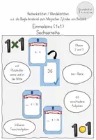 Vorschau - Fördermaterial/Inklusion - Materialpaket - Rechenkarten / Wendekarten zum Einmaleins (1x1) alle Reihen (z.B. als Begleitmaterial für den Magischen Zylinder von Betzold) - Deckblatt