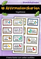 Vorschau - Fördermaterial/Inklusion - 40 Vogel Affirmationskarten für die Vogelklasse - Deckblatt