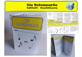 Vorschau - Arbeitsblätter - Die Notenwerte - Faltheftchen - Musiktheorie - Klasse 4+5 - Seite 1