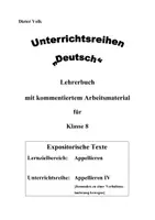 Vorschau - Stundenentwürfe - Appellieren IV - Klasse 8 (Digitale Unterrichtsreihe Deutsch) - Seite 1