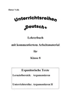 Vorschau - Stundenentwürfe - Argumentieren II - Klasse 8 (Digitale Unterrichtsreihe Deutsch) - Seite 1