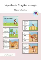 Vorschau - Stationenlernen - Präpositionen / Lagebeziehungen : Klammerkarten (3-fach differenziert) - Deckblatt