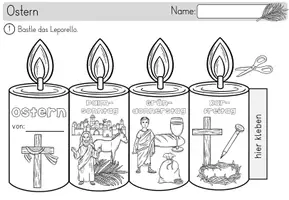 Vorschau - Arbeitsblätter - Ostern - Karwoche - Religion - Bastelvorlage für ein Leporello - Seite 3