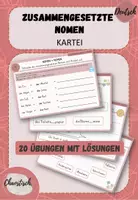 Vorschau - Stationenlernen - Zusammengesetzte Nomen - Kartei / Freiarbeitsmaterial - Deckblatt