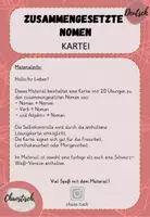 Vorschau - Stationenlernen - Zusammengesetzte Nomen - Kartei / Freiarbeitsmaterial - Seite 1