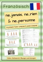 Vorschau - Arbeitsblätter - Die Verneinungen ne...jamais, ne...rien und ne...personne - Deckblatt