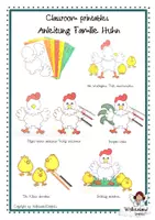 Vorschau - Mal- und Bastelvorlagen - Ostern basteln Familie Huhn Bastelvorlage - Seite 1