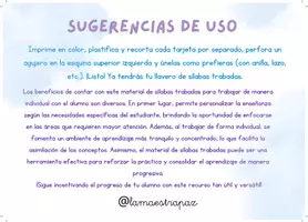 Vista previa - Refuerzo / NEE / Materiales de apoyo - Llavero Educativo de sílabas trabadasy+ Presentación - página 1