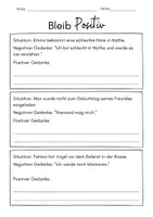 Vorschau - Arbeitsblätter - Bleib positiv - Arbeitsblätter um negative Gedanken zu reframen - Seite 3
