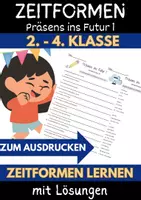 Vorschau - Arbeitsblätter - Zeitformen Klasse 2 Präsens Futur 1 DaZ Arbeitsblatt Alltag - Seite 1