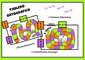Vista previa - Juegos / Gamificación - Tablero ortográfico GA,GO,GU, GUE, GUI, GÜE, GÜI - Portada