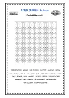 Vorschau - Arbeitsblätter - word search "in town": Kl. 4-5 - Deckblatt
