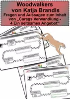 Vorschau - Arbeitsblätter - Fragen zur Inhaltssicherung - Woodwalkers - Carags Verwandlung Kapitel 4 "Ein seltsames Angebot" - Deckblatt