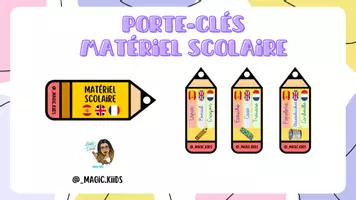 Aperçu - Inclusion - Porte-clés matériel scolaire (Espagnol,Anglais et Français) - Page 1