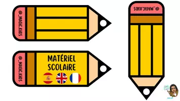 Aperçu - Inclusion - Porte-clés matériel scolaire (Espagnol,Anglais et Français) - Page 2