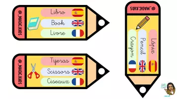 Aperçu - Inclusion - Porte-clés matériel scolaire (Espagnol,Anglais et Français) - Page 3