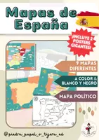 Vista previa - Hojas de trabajo - Mapas de España _ 9 versiones + 2 posteres gigantes - Portada