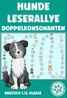 Vorschau - Spiele - Hunde Leserallye Doppelkonsonanten Deutsch 1.Klasse, 2. Klasse - Deckblatt
