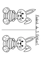 Vorschau - Mal- und Bastelvorlagen - Fehlersuche Osterhase - Arbeitsblatt zur Wahrnehmung - Deckblatt