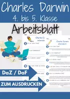 Vorschau - Arbeitsblätter - Charles Darwin Klasse 5 Arbeitsblatt AB mit Loesungen - Deckblatt